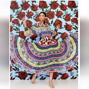 Alice + Olivia  Katz Asymmetric Pleated maxi Skirt Size 0 New with tags.